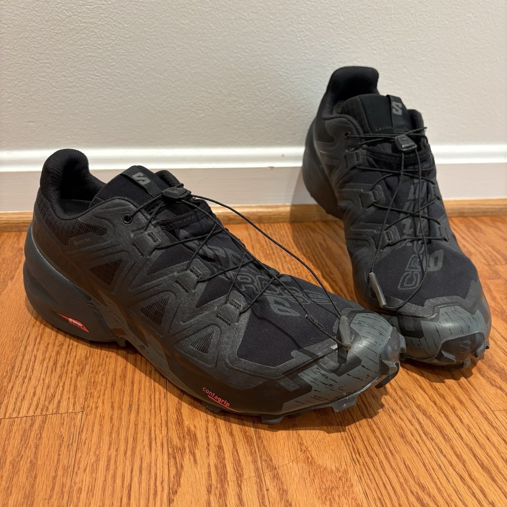 Salomon Men's Speedcross 6 GTX Trail Running Shoes Sz 13 Black Gore-Tex